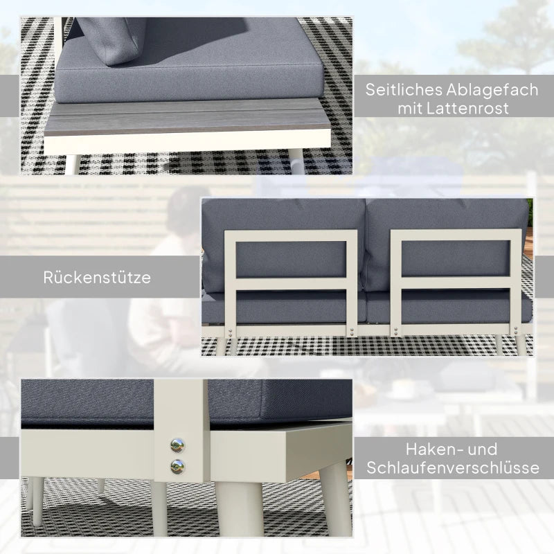 Gartenlounge-Set 4 Personen 2er Sofa