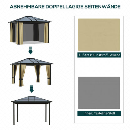 Hardtop-Pavillon, 3,6 x 3 x 2,6m
