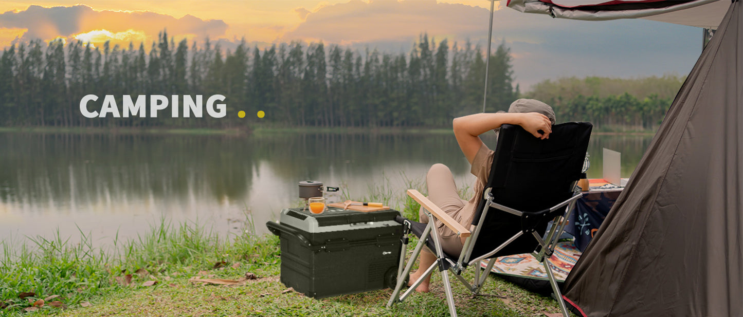 Kühlbox Auto 40L mit LED-Beleuchtung 12/24V DC und 110-240V AC