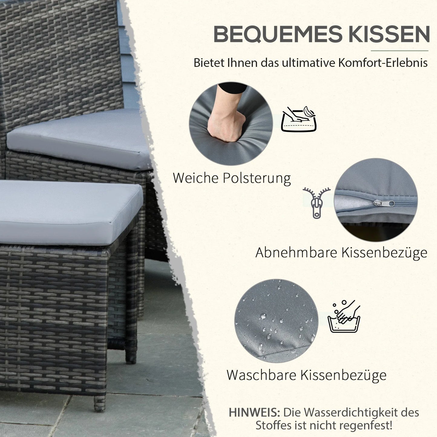 Polyrattan für 4 Personen