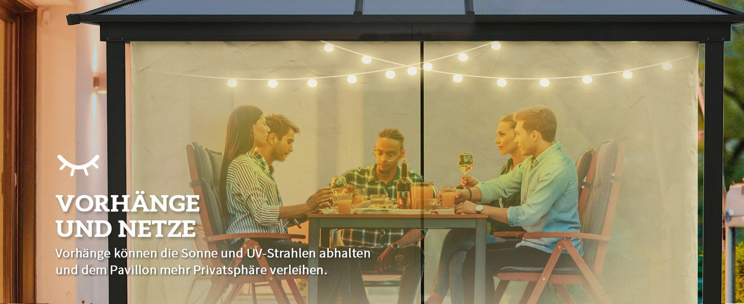 Hardtop-Pavillon, 3,6 x 3 x 2,6m