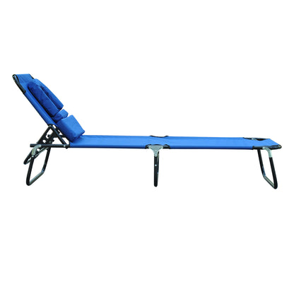 Sonnenliege mit Lesefenster Gesichtsöffnung Blau