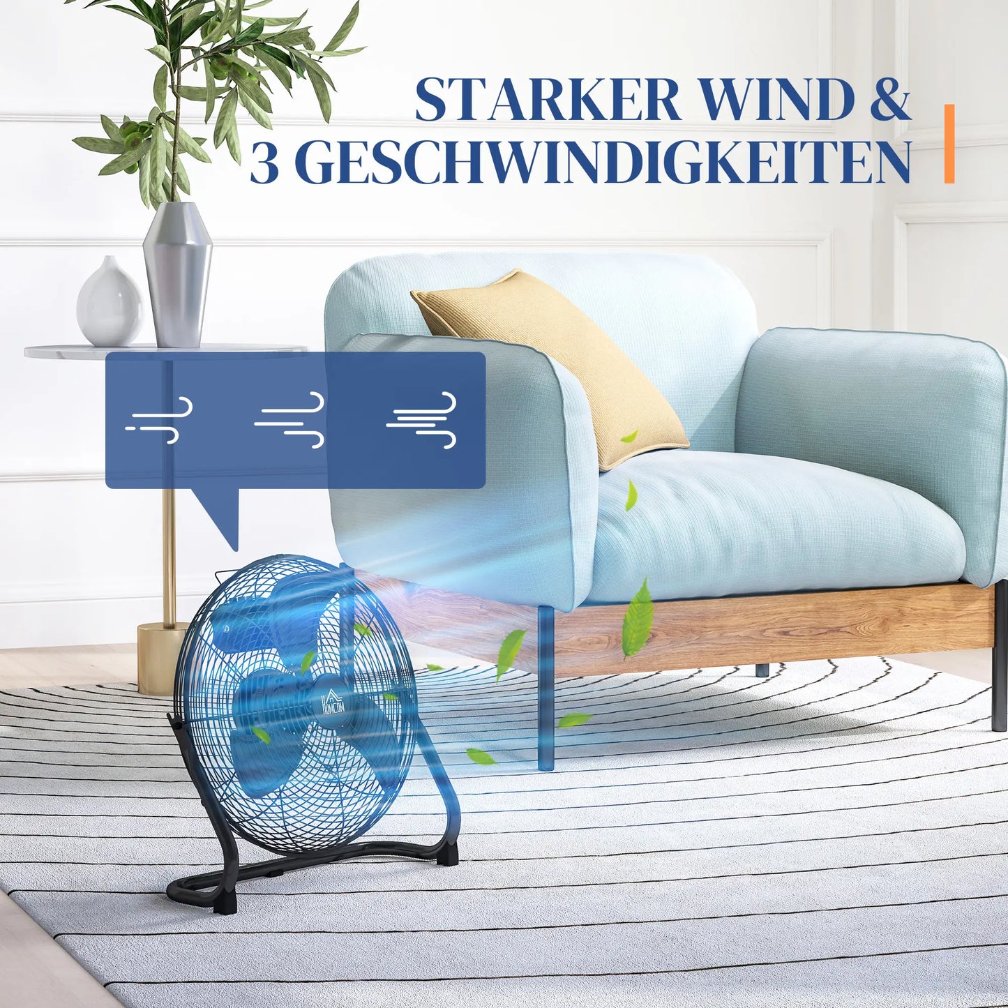 Tischventilator 120°,  4 Geschwindigkeitsstufen