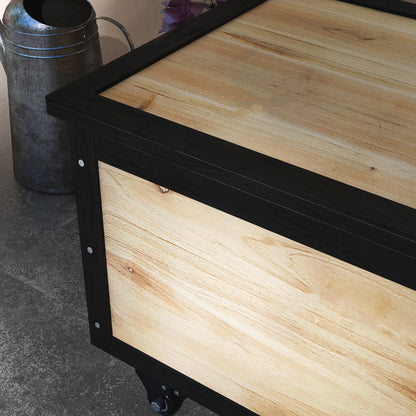 Gartenbox Holz 121L mit Rollen, Wetterbeständig