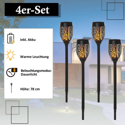 Solarleuchte 4er-Set Gartenlicht IP44 Ø12 x H72cm