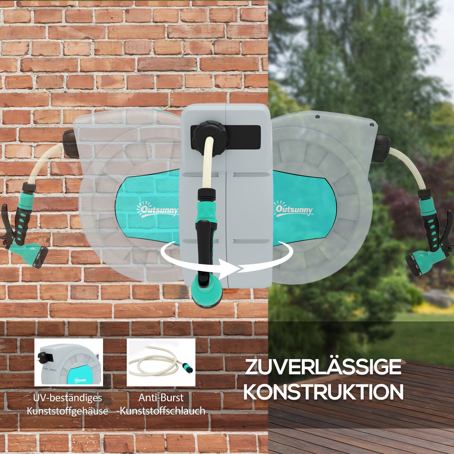 Schlauchtrommel mit Gartenschlauch 25m