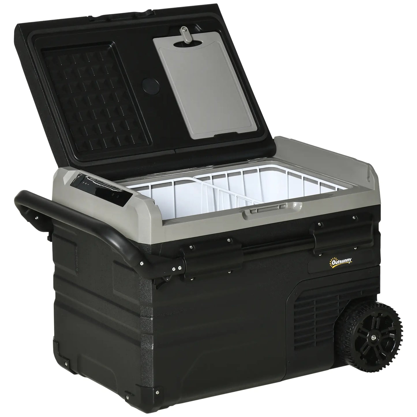 Kühlbox Auto 40L mit LED-Beleuchtung 12/24V DC und 110-240V AC