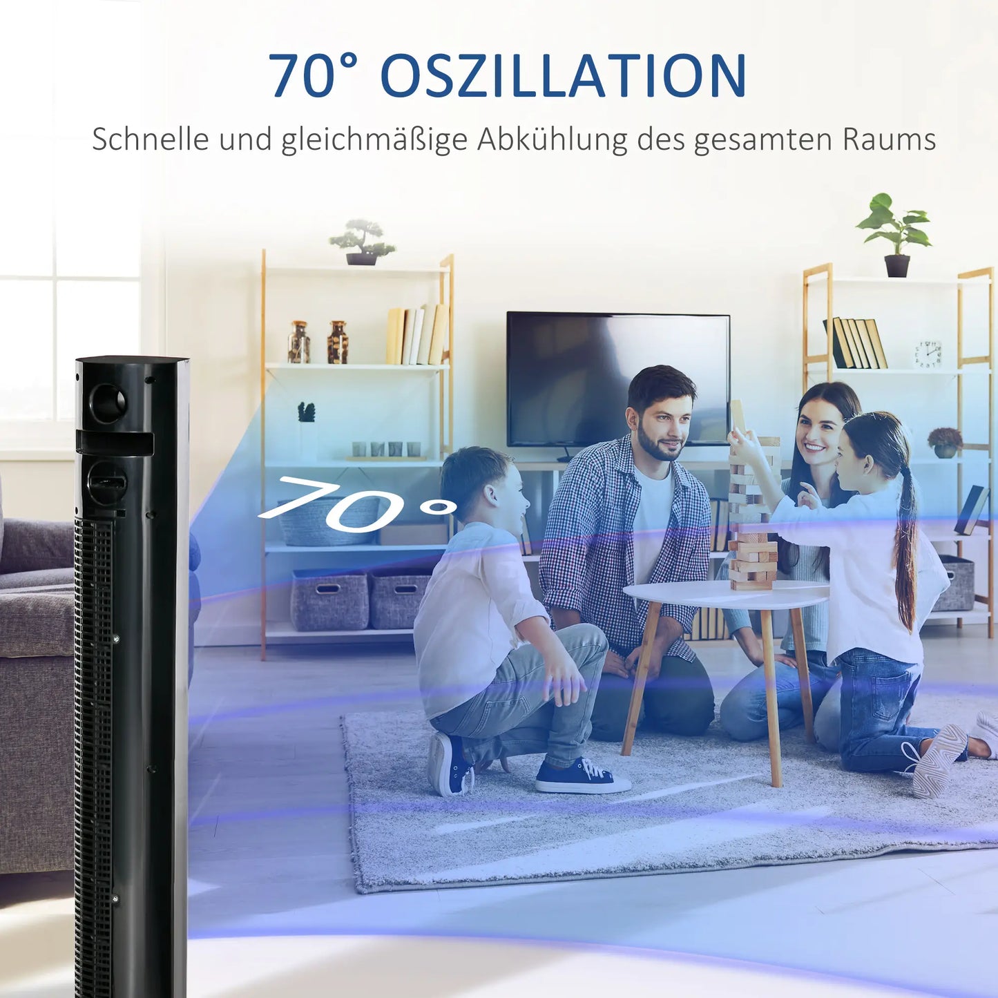 Standventilator 45W 70° Aroma-Diffusor 31,5x31,5x117cm