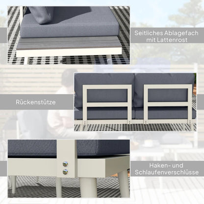 Gartenlounge-Set 4 Personen 2er Sofa