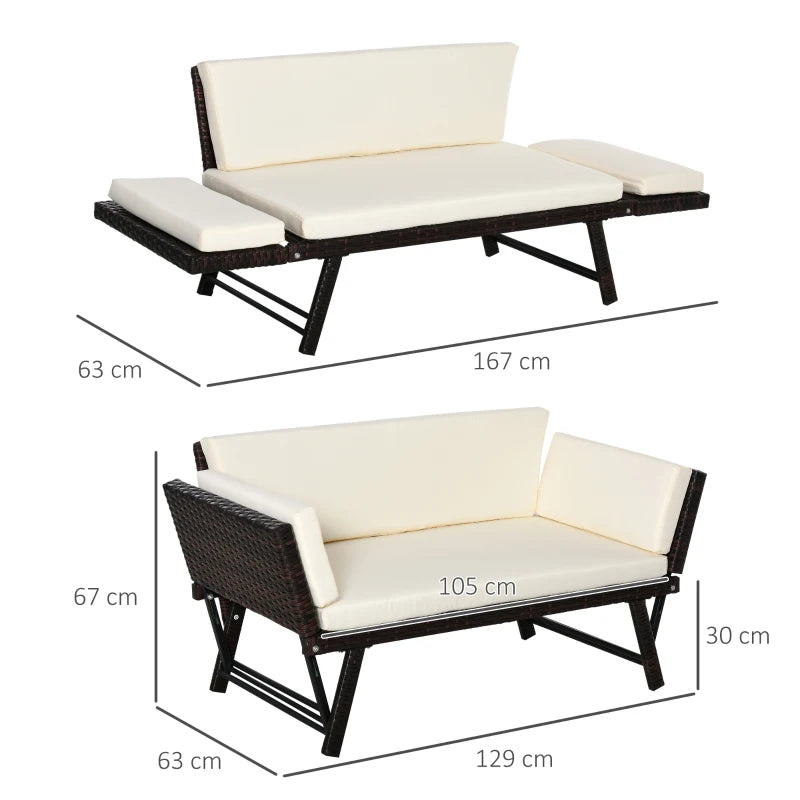 Gartensofa 2 Sitzer 129 x 63 x 67 cm