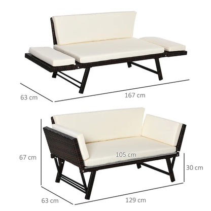 Gartensofa 2 Sitzer 129 x 63 x 67 cm