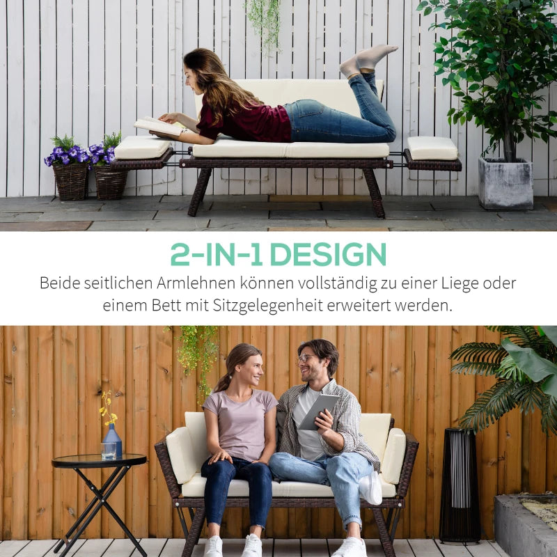 Gartensofa 2 Sitzer 129 x 63 x 67 cm