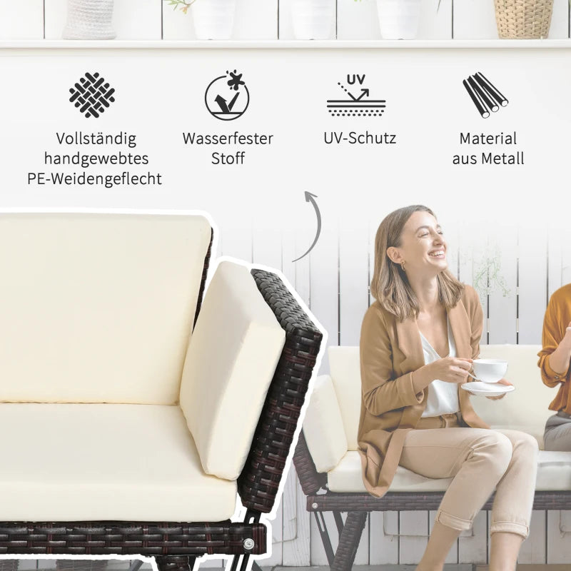 Gartensofa 2 Sitzer 129 x 63 x 67 cm