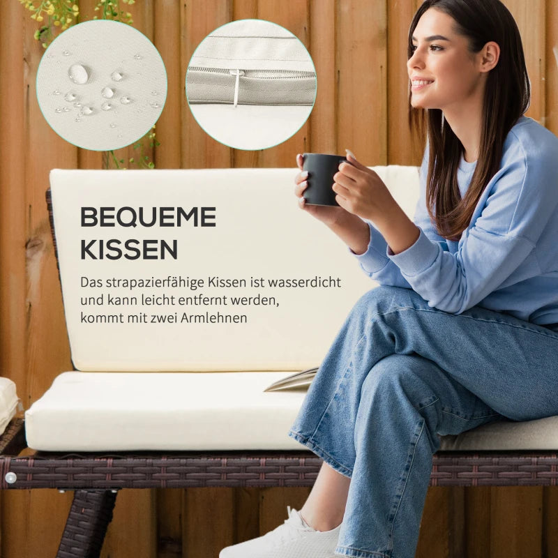 Gartensofa 2 Sitzer 129 x 63 x 67 cm