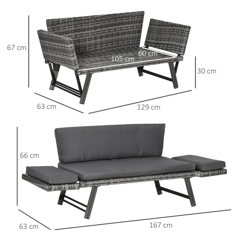 Gartensofa 2 Sitzer 129 x 63 x 67 cm