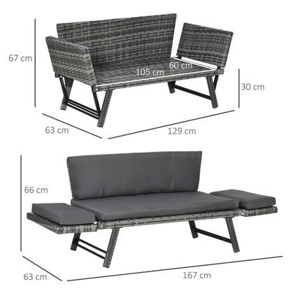 Gartensofa 2 Sitzer 129 x 63 x 67 cm