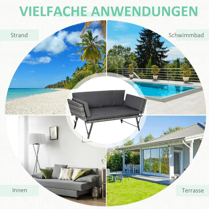Gartensofa 2 Sitzer 129 x 63 x 67 cm