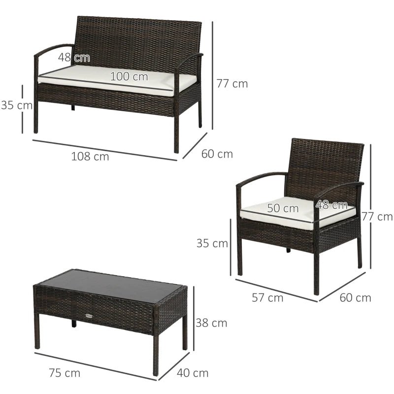 Polyrattan Gartenmöbel Set für 4 Personen