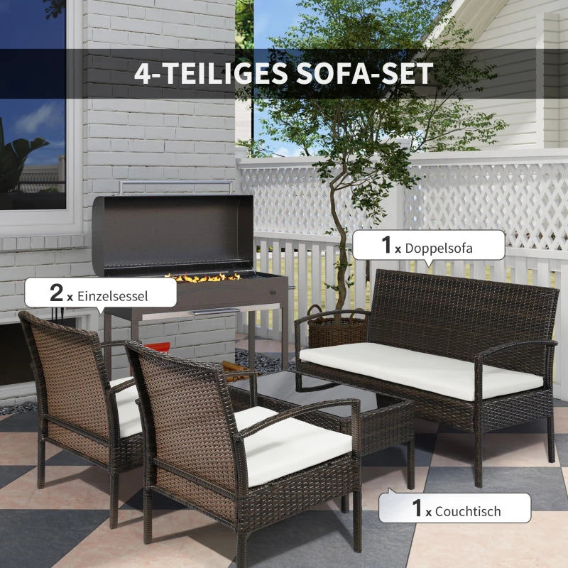 Polyrattan Gartenmöbel Set für 4 Personen