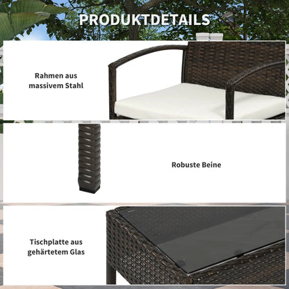 Polyrattan Gartenmöbel Set für 4 Personen