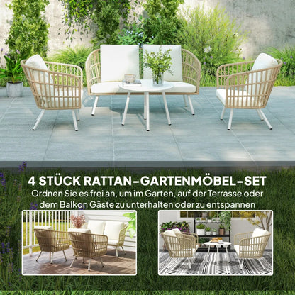 Gartenmöbel Set 4 Personen Khaki