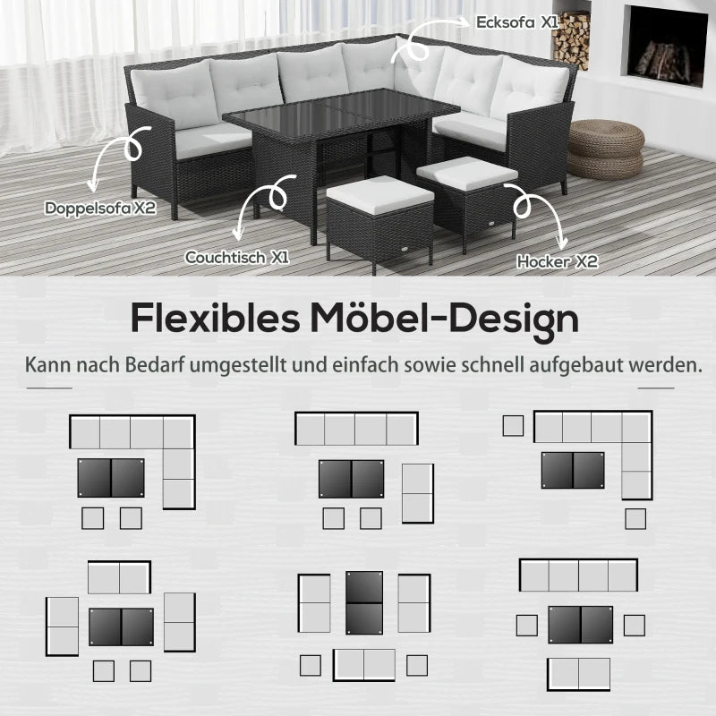 Gartenmöbel-Set 7 Personen