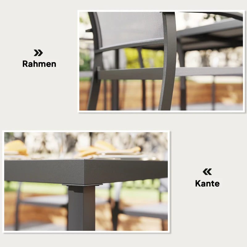 7-teiliges Ess-Set, 6 Stühle, 1 Tisch stapelbar