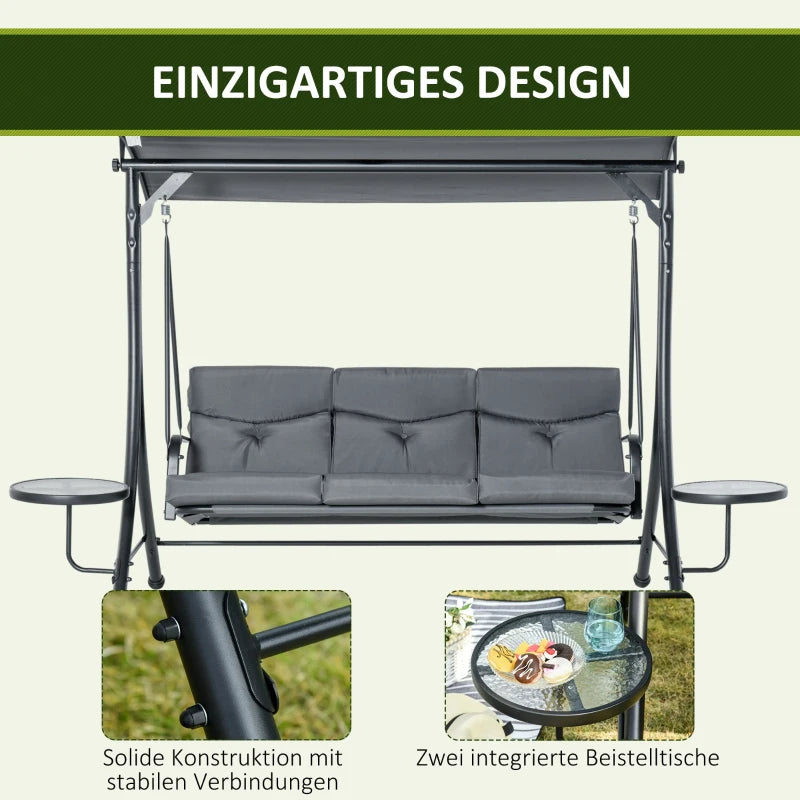 Hollywoodschaukel 3-Sitzer 271 x 125 x 177 cm