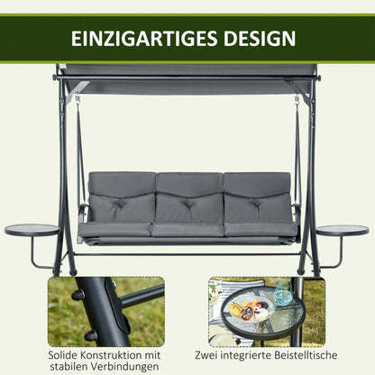 Hollywoodschaukel 3-Sitzer 271 x 125 x 177 cm