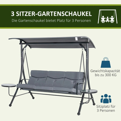Hollywoodschaukel 3-Sitzer 271 x 125 x 177 cm