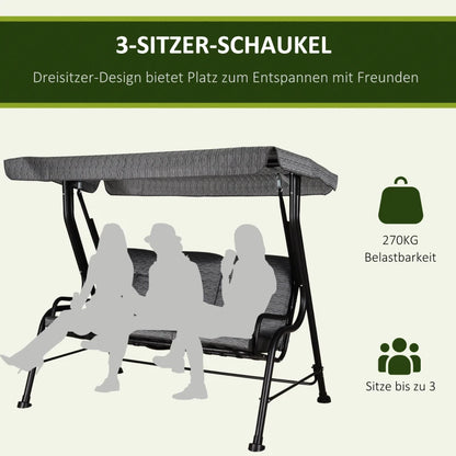 Hollywoodschaukel, 3-Sitzer 200 x 120 x 170 cm