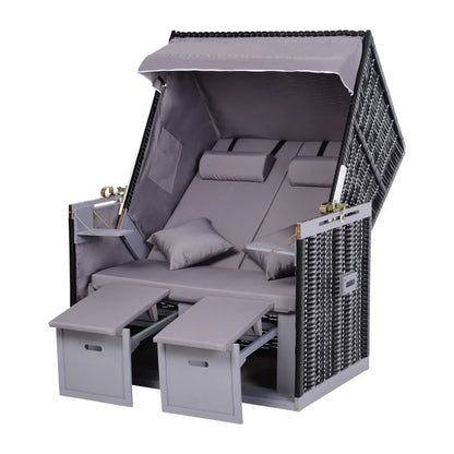 Strandkorb für 2 Personen mit neigbarer Rücklehne 118 x 79 x 150cm