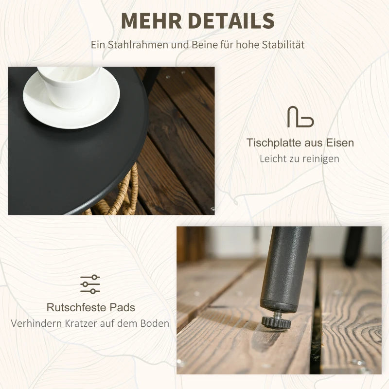 3tlg. Gartenmöbel-Set 72 cm x 66 cm x 64 cm