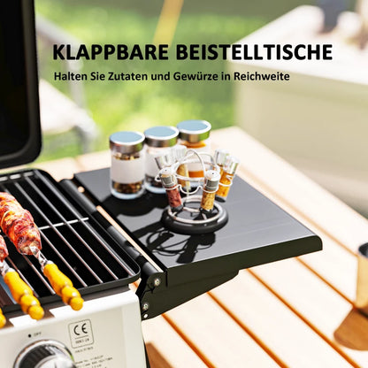 Gasgrill 5,6 KW Gas-Grill inkl 2 Edelstahl-Brenner 101 x 48 x 41 cm