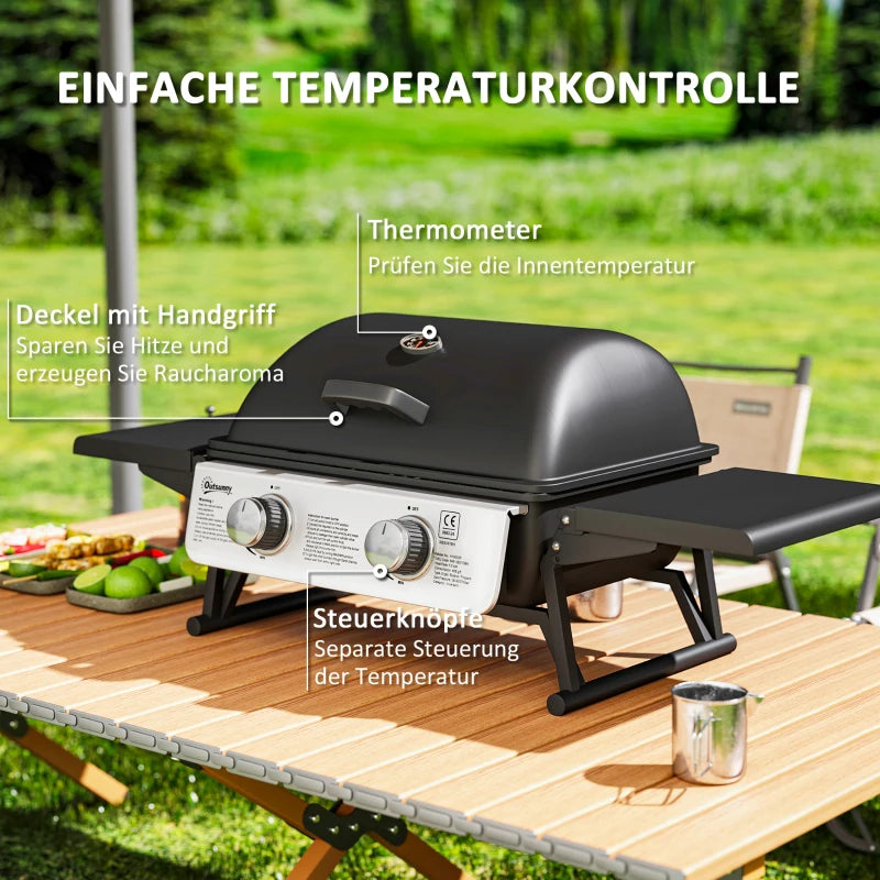 Gasgrill 5,6 KW Gas-Grill inkl 2 Edelstahl-Brenner 101 x 48 x 41 cm