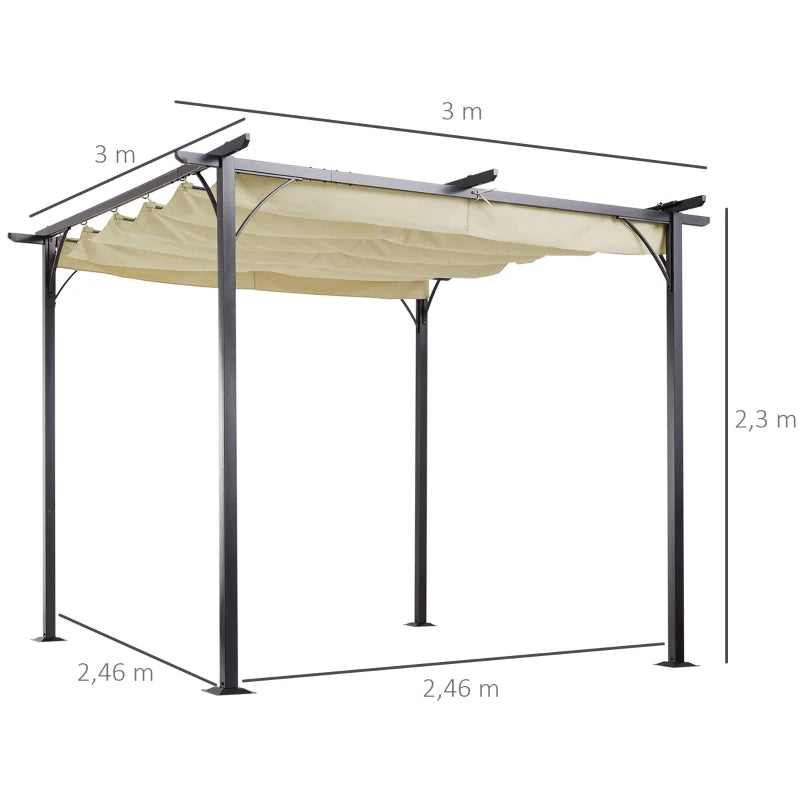 Pergola Wasserdichter Pavillon 3 x 3 m UV-Schutz