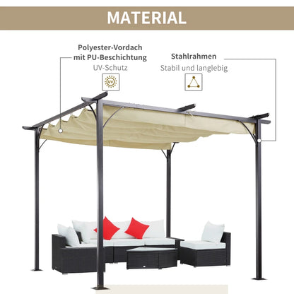 Pergola Wasserdichter Pavillon 3 x 3 m UV-Schutz