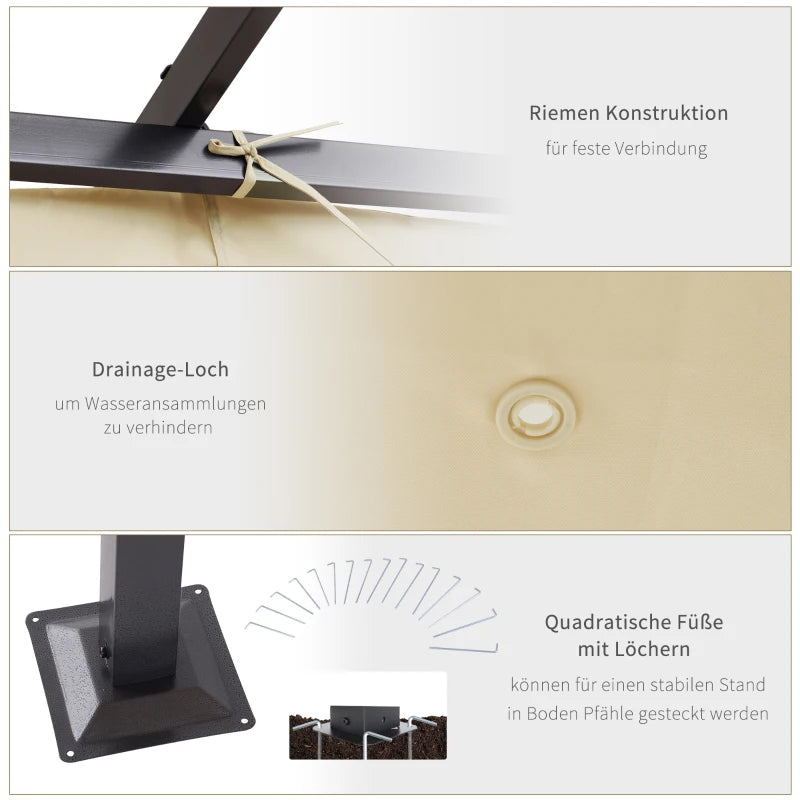 Pergola Wasserdichter Pavillon 3 x 3 m UV-Schutz