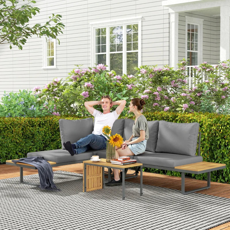 Gartenlounge-Set, auf 6 Sitze verstellbar