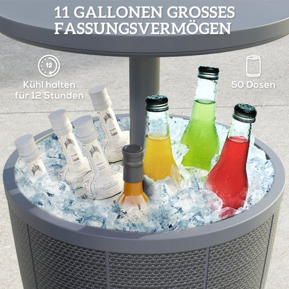 3-in-1 Beistelltisch 45 x 43 cm Rund Kühlbox  41 L