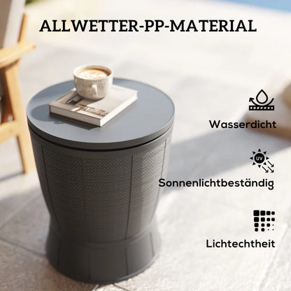 3-in-1 Beistelltisch 45 x 43 cm Rund Kühlbox  41 L