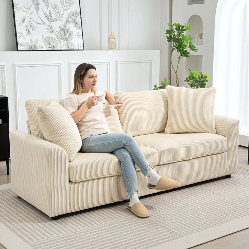 3-Sitzer-Cordsofa 212Bx80Tx88Hcm
