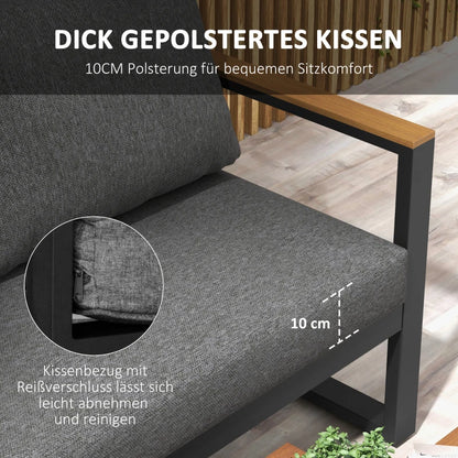 5-tlg. Gartenlounge-Set 148 cm x 61 cm x 71,5cm