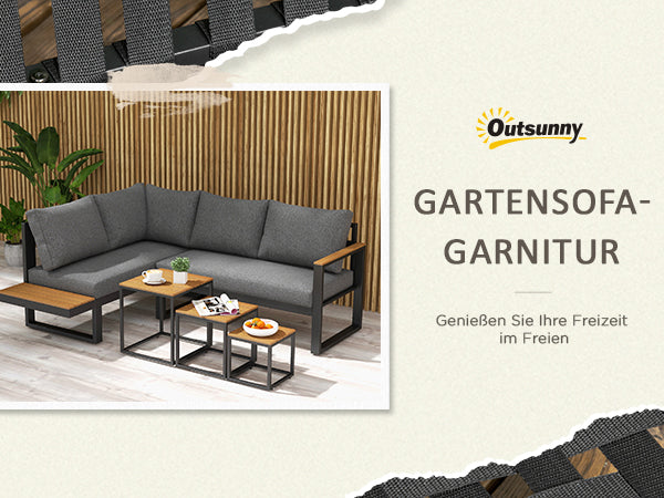 5-tlg. Gartenlounge-Set 148 cm x 61 cm x 71,5cm