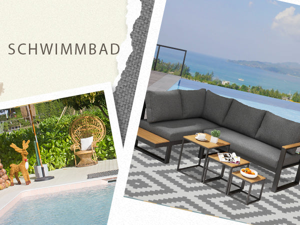 5-tlg. Gartenlounge-Set 148 cm x 61 cm x 71,5cm