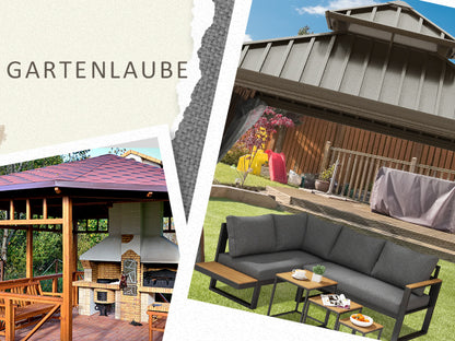 5-tlg. Gartenlounge-Set 148 cm x 61 cm x 71,5cm