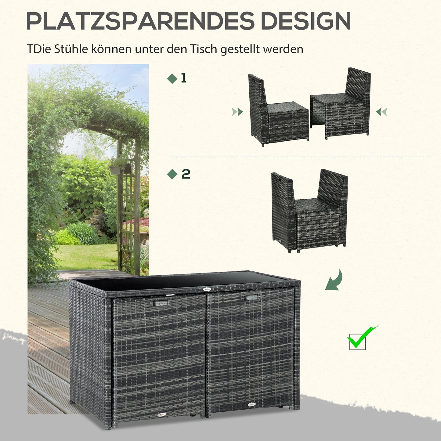 Polyrattan für 4 Personen