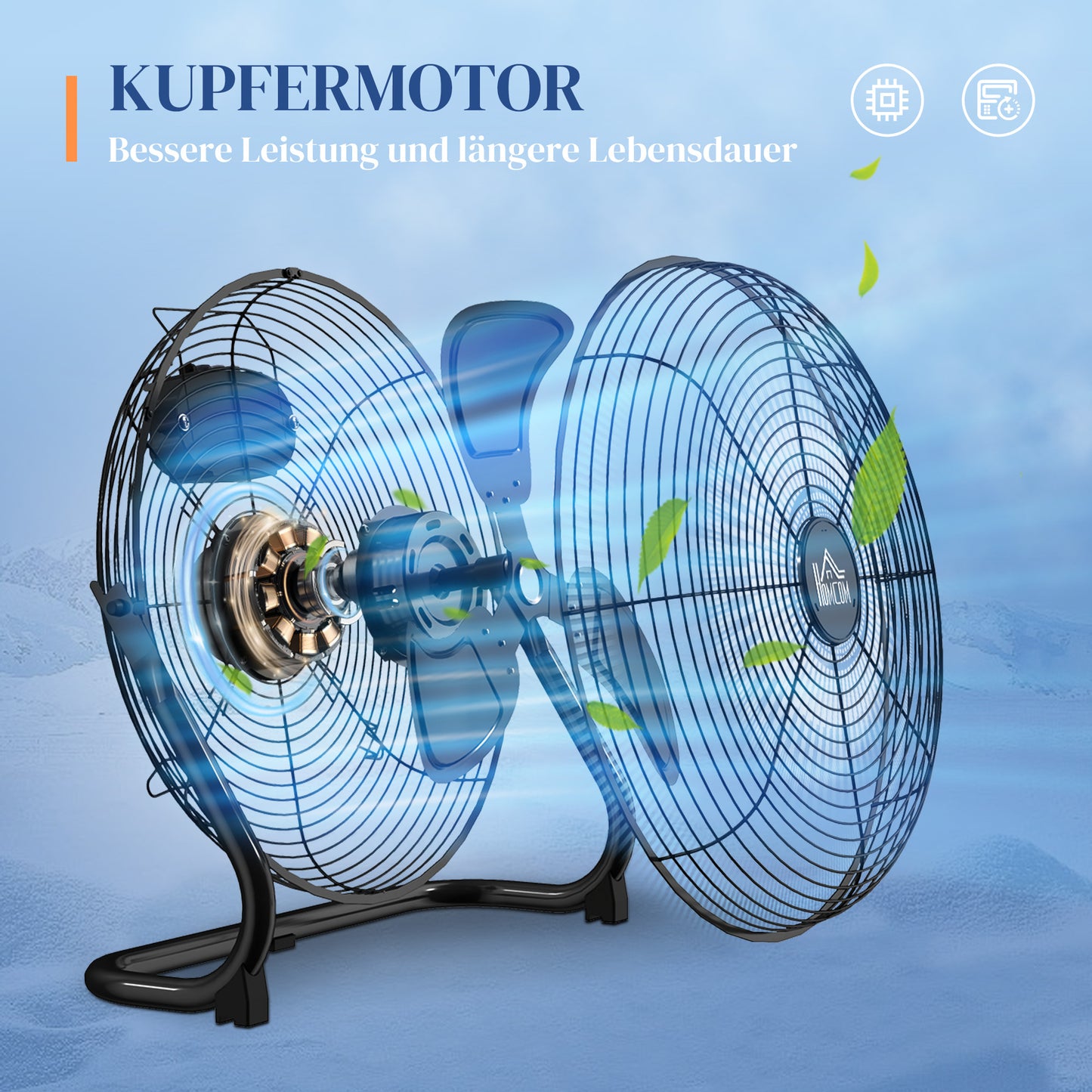 Tischventilator 120°,  4 Geschwindigkeitsstufen