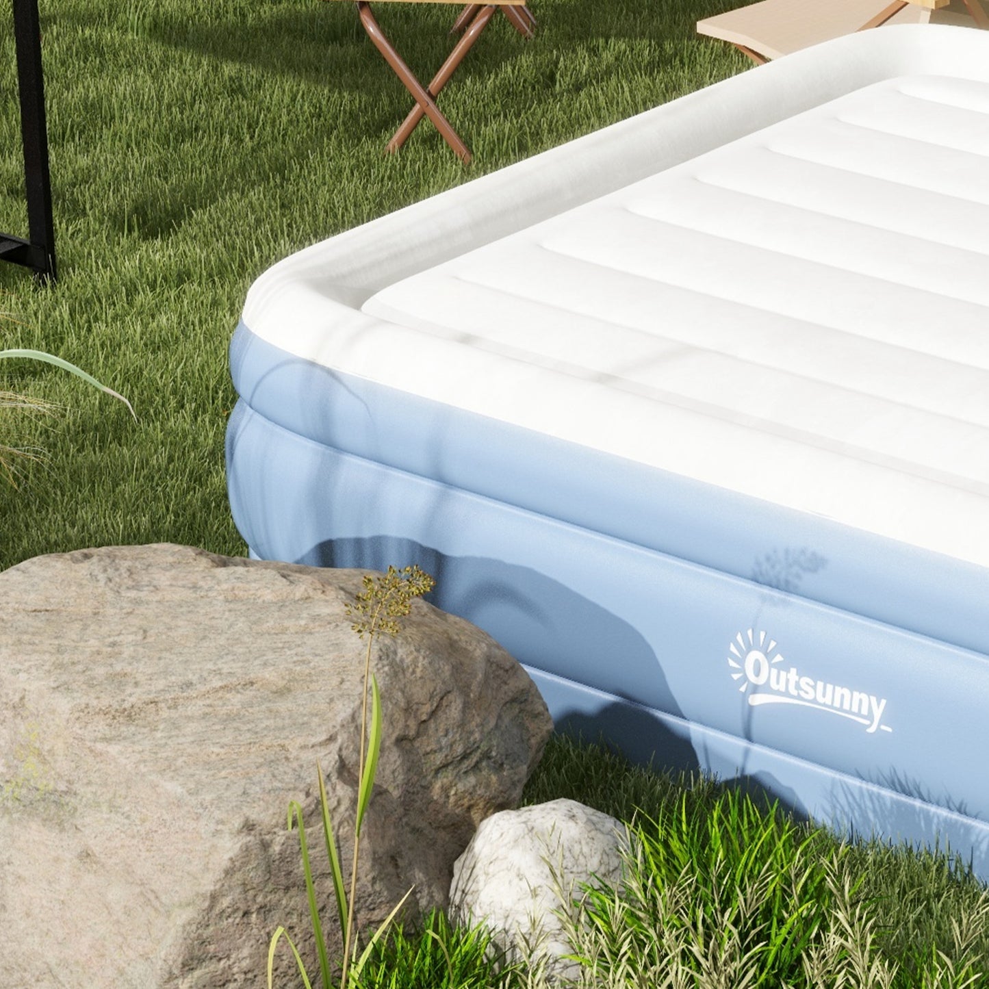 Doppel-Luftmatratze Campingbett 2 Personen  Kopfkissen & Elektropumpe 203x152x46cm