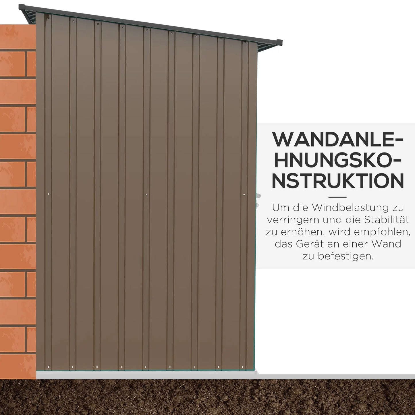 Gerätehaus aus Stahl, 0,92 m² 100 x 103 x 160cm